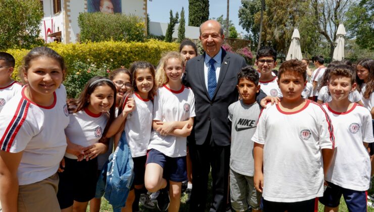 Güzelyurt Özgürlük İlkokulu Cumhurbaşkanı Tatar’ı ziyaret etti:  “Tüm gailemiz sizlerin başınız dik onurlu bir şekilde KKTC’de yaşayabilmenizdir”