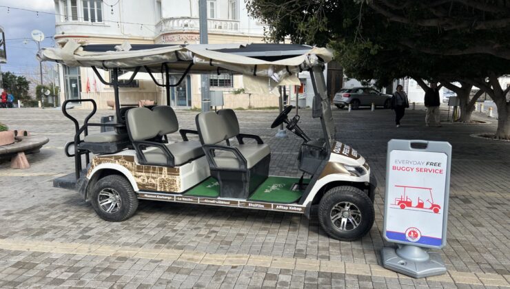 Girne Belediyesi Ramadan Cemil Meydanı- Antik Liman arasında ücretsiz buggy servisi başlattı