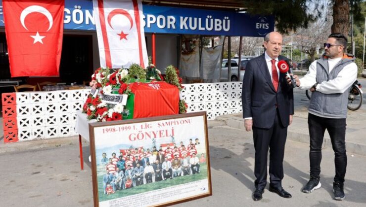 Cumhurbaşkanı Tatar, hayatını kaybeden iş insanı Cansu Ercantan için Gönyeli Spor Kulübü’nde düzenlenen törene katıldı