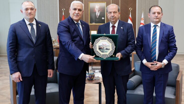 Cumhurbaşkanı Tatar, Azerbaycan Kıbrıs Dostluk Cemiyeti Başkanı ve beraberindeki heyeti kabul etti