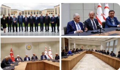 Cumhurbaşkanı Ersin Tatar Türk Devletleri Teşkilatı Aksakallar Konseyi Başkanı Binali Yıldırım ve beraberindeki heyeti kabul etti