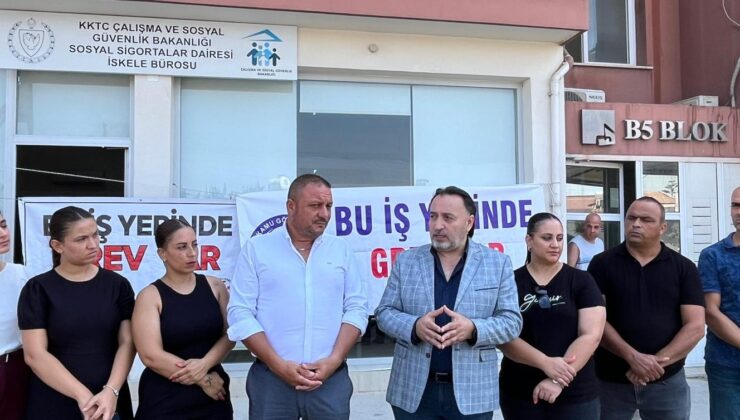 Kamu-Sen Sosyal Sigortalar Dairesi’nin İskele şubesinde tam gün greve gitti